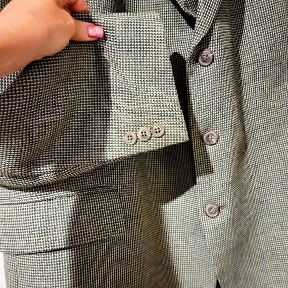 English Manor Light Brown Checked Professional Business Sports Coat Suit Jacket - Picture 4 of 10